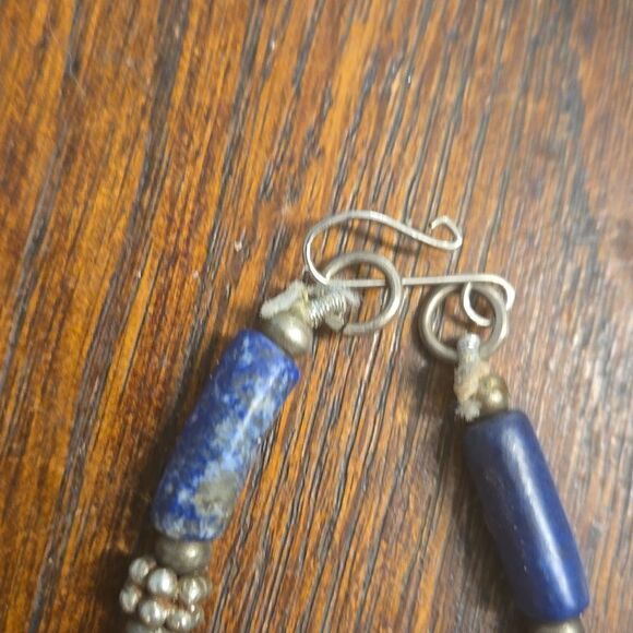 Old vintage silver, turquoise lapis necklace - Picture 6 of 8